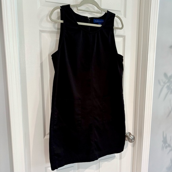 Karen Scott Black Sleeveless Jumper Dress Size M Pockets Classic - Picture 3 of 10